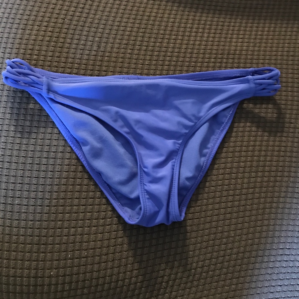 Blue Side Crossed Bikini Bottoms. Size M